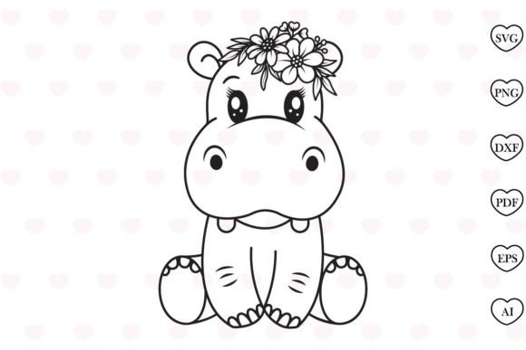 Baby Hippo SVG: Fresh Graphics for Print Templates