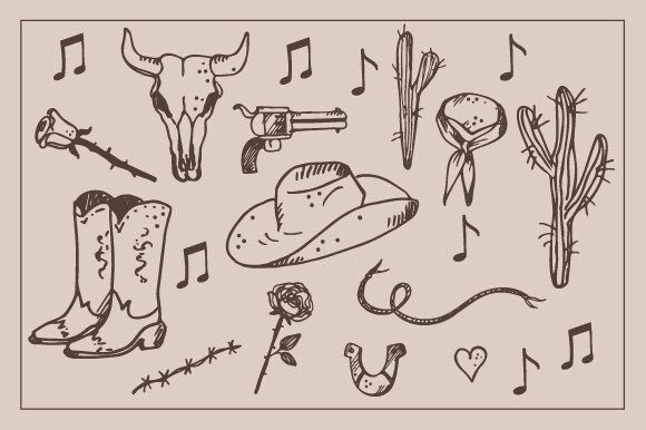 Cowboy Boho Clipart: Graphics for Crafts & Branding