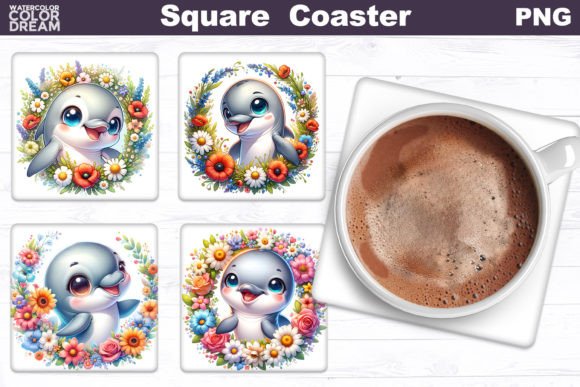 Dolphin Flowers Square Coaster: A Designer's Review