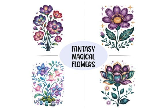 Fantasy Magical Flowers: Graphics & Illustrations