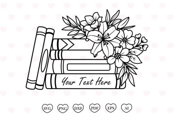 Floral Book SVG: Graphics for Print Templates