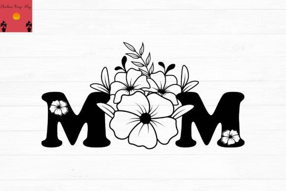 Mom with Flower Svg: Graphics & Print Templates