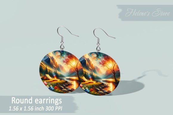 Mountain Round Earring Sublimation PNG: A Designer's Review