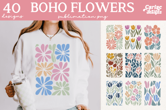 Retro Flowers Bundle: Graphics & Illustrations