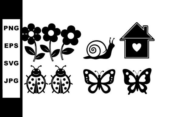 Review: Simple Black Silhouette Icons of Flowers