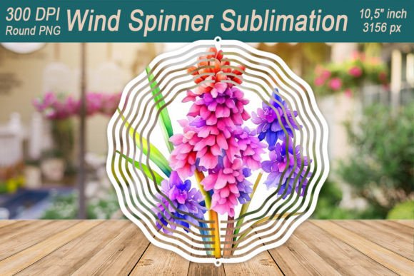 Spring Flower Wind Spinner Wrap Png for Crafts & Graphics