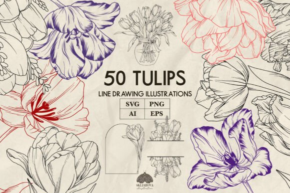 Tulip Flowers Line Art: A Designer's Review