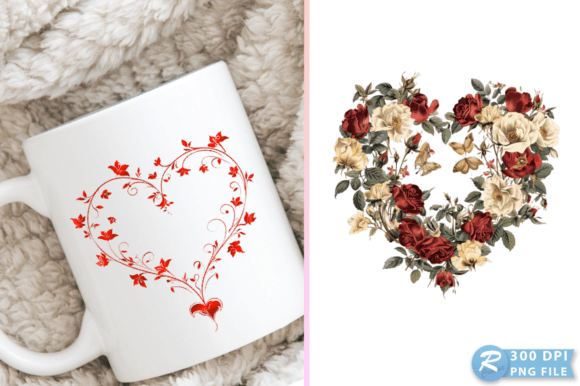 Valentine Floral Heart: Graphics for Crafts & Brands