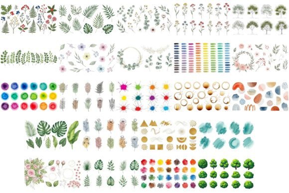 Watercolor Flowers Bundle: Graphics & Illustrations